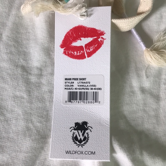 Wildfox Miami Pride Shorts Rainbow Kiss in Vanilla Sizes S and M - Picture 11 of 13
